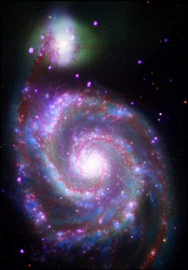 Crédit : X-ray (NASA/CXC/Wesleyan Univ./R.Kilgard); UV (NASA/JPLCaltech); optical (NASA/eSA/S. Beckwith & Hubble Heritage Team (STScI/AURA)); IR (NASA/JPLCaltech/ Univ. of AZ/R. Kennicutt)